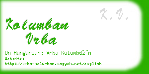 kolumban vrba business card